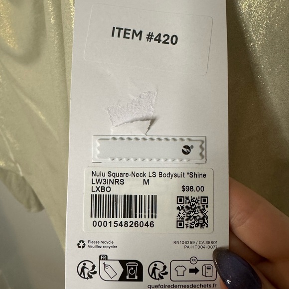 Lululemon Athletica Wundermost Square-neck Bodysuit Shine NWT - Picture 6 of 8